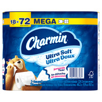Charmin Ultra Soft Toilet Paper - Mega Rolls - 18 Pack-Pack contains 18 Mega Rolls (224 Sheets Per Roll) of Charmin Ultra Soft Toilet Paper