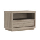 Manhattan Comfort Navis 32" Contemporary 1-Drawer Nightstand - Natural Oak-Smooth drawer glides ensure effortless opening and closing