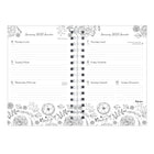 Blueline 2027 DoodlePlan Weekly/Monthly Colouring Planner with Twin-Wire Binding - 8" x 5" - Botanica - Bilingual-Weekly planner with a monthly planner
before each month