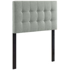 Modway Emily Upholstered Fabric Twin Headboard - Grey-Elegantly tufted button headboard
