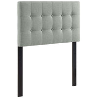 Modway Emily Upholstered Fabric Twin Headboard - Grey-Elegantly tufted button headboard