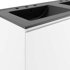 Modway Bryn 48" Wall-Mount Double Sink Bathroom Vanity - White/Black-Assembly Required