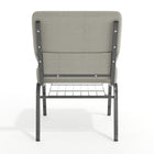 Flash Furniture HERCULES Series 21"W Church Chair in Grey Dot Fabric with Book Rack - Silver Vein Frame-4" Thick Seat with 5" Thick Waterfall Edge