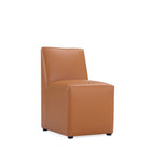 Manhattan Comfort Anna Square 18.9" Modern Faux Leather Upholstered Dining Chair - Saddle - Set of 2-Seat Height: 19.69