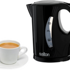 Salton Cordless Electric 1 L Kettle - Black- Water level windows on both sides of the kettle - perfect for left or right hand use 