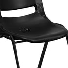 Flash Furniture HERCULES Series Ergonomic Shell Stack Chairs with Black Frame & 16'' Seat Height - Black - 5 Pack-Ergonomically Contoured Black Plastic Seat Shell