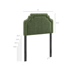 Modway Magnolia Upholstered Fabric Twin Size Headboard - Foliage-Padded Twin Size Headboard