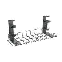 ShoppingAll Under Desk Cable Organizer Tray Wire Management Rack with 10 Cable Ties - Black-SIMPLE INSTALLATION: This under desk cable management tray requires no drilling or tools for installation and easily clamps onto any desk surface up to 3.5cm thick.