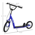 Aosom Kids Scooter with Adjustable Handlebar, Front and Rear Dual Brakes - Blue-Colour: Blue 