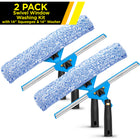 Gritt Commercial Swivel Window Washing Kit - 14" Squeegee - 14" Washer - 2 Pack-Handle swivels 180° to reach tight corners, edges and sills