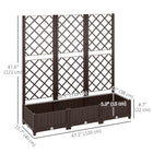 Outsunny Plastic Raised Garden Bed with Trellis - 47" x 16" x 48" -Drainage holes and plugs prevent overwatering, ensuring healthier plants
