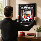 Frameworth Carolina Hurricanes 2026 Stanley Cup Champions: Frederik Andersen Shield PhotoGlass Framed Photo - 18" W x 22" H-Product-type accurate build: PhotoGlass construction fuses the image to the glass itself and the glass surface wipes clean with a soft dry cloth