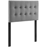 Modway Emily Biscuit Tufted Performance Velvet Twin Headboard - Grey-Luxurious Modern Twin Headboard