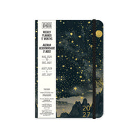 Orange Circle Studio Midnight Skies Medium Casebound Weekly/Monthly Planner -  5.7" x 8.2" - Assorted Colours - Bilingual-Features monthly and weekly view pages