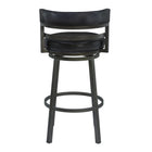 Armen Living Madrid 30" Bar Height Swivel Bar Stool in Ford Black Faux Leather & Mineral Finish-4