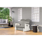 Suncast Adirondack Glider - Dove Grey-Modern faux wood grain texture made from resin.