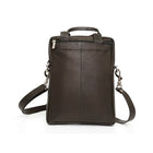 Ashlin Genuine Leather Laptop Bag - Black-2 exterior compartments