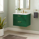 Modway Daybreak 24" Bathroom Vanity - Green/White-BATHROOM STORAGE - Organize bathroom essentials and keep counter space clean with this vanity. With a special design to accommodate for plumbing, the spacious bottom drawers offers ample storage space