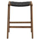 Modway Saoirse Woven Rope Wood Counter Stool - Walnut Black - Set of 2-8