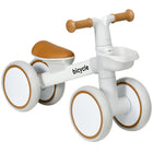 Qaba Toddler Balance Bike with Adjustable Seat - Brown-Teaches children to push, stand, and walk with confidence 