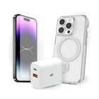 TUFF8 Clear Mag Case, Tempered Glass, 30W PD Charger Bundle - iPhone 15 Pro Max-TUFF8 MagSafe Case: Built for adventure, this rugged case offers unmatched protection against drops, bumps, and scratches, while seamlessly integrating with MagSafe accessories for ultimate convenience and style.