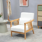 HOMCOM Accent Chair with Cushioned Seat and Back for Bedroom - Cream White-Velvet fabric (100% polyester) are some of the most elegant and attractive
