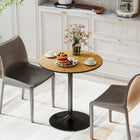 HOMCOM 27.6" Round Dining Table in Wood Veneer - Natural Wood-Finished with a smooth varnish, easy to wipe clean