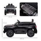 Aosom 12V Chevrolet Tahoe Kids Ride-On Car - Black-12V 7Ah battery delivers up to 50 minutes of ride time on a full charge 