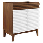 Modway Render 30" Bathroom Vanity Cabinet - White/Walnut-Assembly Required