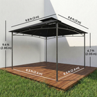 Outsunny 10 ft W x 10 ft L Gazebo - So ft L Top Garden Gazebo with 2-Tier Roof - Black-118.1" x 118.1" coverage fits 6-8 people comfortably outdoors