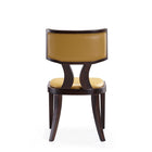 Manhattan Comfort Pulitzer 18.1" Traditional Faux Leather Upholstered Dining Chairs - Camel and Walnut - Set of 2-20.1" L x 23" W x 37.8" H