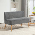 HOMCOM 46" Loveseat Sofa with Wood Legs - Grey-Can be placed anywhere, from living room, bedroom to home office .