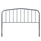 Modway Lennon Metal Queen Headboard - Grey-Height Adjustable
