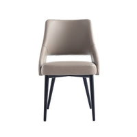 Manhattan Comfort Tremont 21.7" Modern Leatherette Upholstered Dining Chair - Taupe-Modern Dining Chair for Dining Room and Task Use