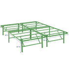 Modway Horizon Stainless Steel Full Bed Frame - Green-Non-Marking Foot Caps