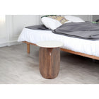 Brassex Odin Accent Table - Walnut/White-Unique base design