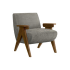 Monarch Specialties Upholstered 31"H Mid-Century Modern Accent Chair With Walnut Solid Wood Legs - Dark Grey Fabric-This 31"H upholstered accent chair features a fashionable style with soft touch dark grey fabric and foam cushioning, making it a comfortable armchair for both living room and bedroom spaces.