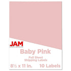 JAM Paper Full Page Labels, 8.5 x 11 Sticker Paper, Baby Pink, 2 Pack (337628615g)-Size: 8.5" x 11"