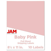 JAM Paper Full Page Labels, 8.5 x 11 Sticker Paper, Baby Pink, 2 Pack (337628615g)-Size: 8.5" x 11"