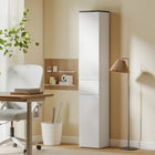 HOMCOM 71" Tall Slim Bathroom Storage Cabinet with Drawer - White-Anti-tip safety design