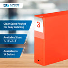 Davis Group Premium Economy Binder - Round Ring - 3" - Orange - 6 Pack-Round Ring, Non-Locking