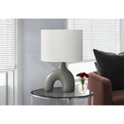 Monarch Specialties 25" H Contemporary Table Lamp - Dark Grey Ceramic / Ivory / Cream Shade-Convenient on/off rotary switch that operates up to a 100W bulb (not included) to instantly illuminate a living room, office, or bedroom space