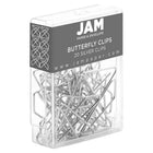 JAM Paper Colourful Butterfly Clips - Silver - 15 Pack-Size: 1.5 in Long x 1.1 in Wide (43mm x 30mm)
