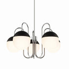 Modway Stellar 5-Light Chandelier - Opal/Polished Nickel-Swooping Metal Arms