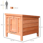 PawHut 17" H Wooden Rabbit Hutch - Orange-Unique hinged roof for easy cleaning, opening and closing freely 