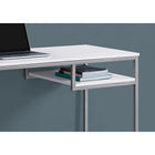 Monarch Specialties 7368 48" Computer Desk - White/Silver Metal-Sturdy coated silver metal legs
