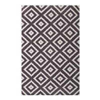 Modway Alika Abstract Diamond Trellis Area Rug - 5 ft W x 8 ft L - Ivory/Charcoal-Abstract Diamond Trellis Area Rug
