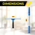 Gritt Commercial Window Washing Kit - 14" Swivel Window Squeegee - 20" Pole Handle - 2 Pack-Guarantees windows free of streaks