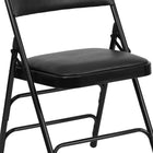 Flash Furniture HERCULES Series Curved Triple Braced & Double-Hinged Black Vinyl Metal Folding Chair-Double-Hinged