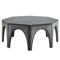Modway Victory Performance Velvet Ottoman - Grey-Nailhead Ottoman